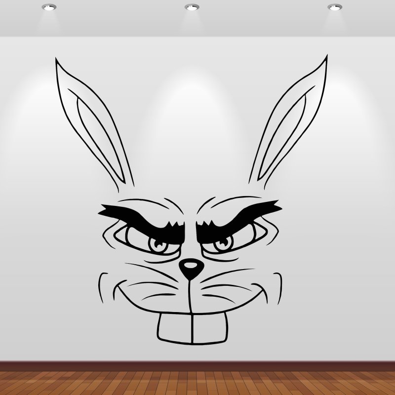 Preview: Wandaufkleber 46154W Hase gemein